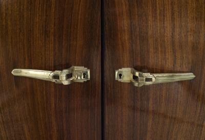  Dominique French Art Deco Rosewood Vitrine Bar Cabinet