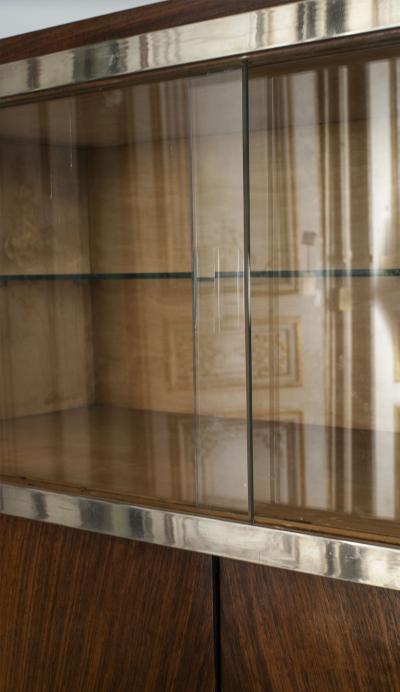  Dominique French Art Deco Rosewood Vitrine Bar Cabinet