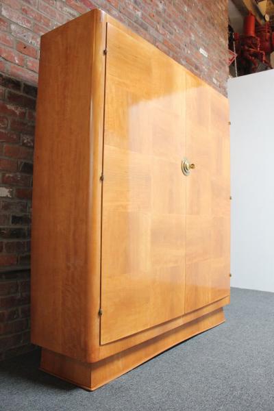  Dominique French Art Deco Sycamore and Mahogany Armoire by Dominique