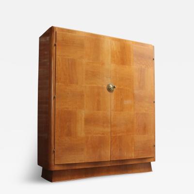  Dominique French Art Deco Sycamore and Mahogany Armoire by Dominique