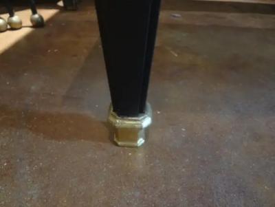  Dominique French Louis XVI Style Ebonized Coffee Table with Marble Top