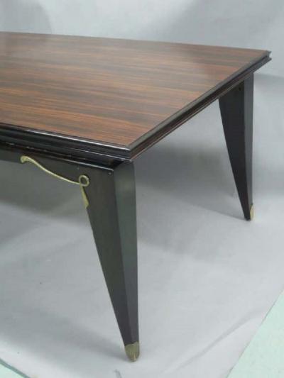  Dominique French Macassar Ebony Dining Table and 2 Leaves by Dominique Paris circa 1925