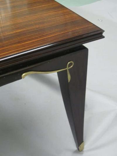  Dominique French Macassar Ebony Dining Table and 2 Leaves by Dominique Paris circa 1925