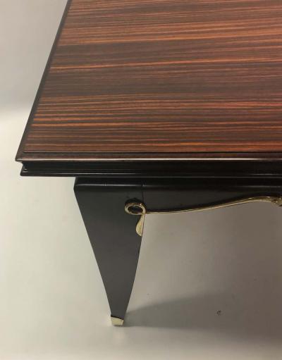  Dominique French Macassar Ebony Dining Table and 2 Leaves by Dominique Paris circa 1925