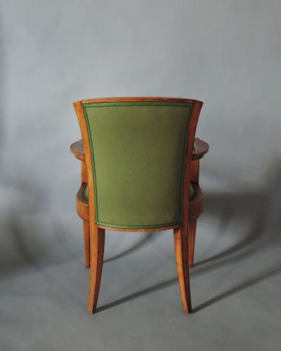  Dominique Pair Fine French Art Deco Walnut Armchairs by Dominique