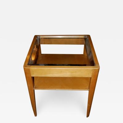  Dominique Sycamore Glass Side Table