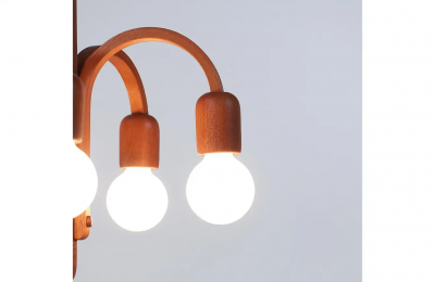  Domus Danish Modern Candela Teak Pendant Chandelier by Domus