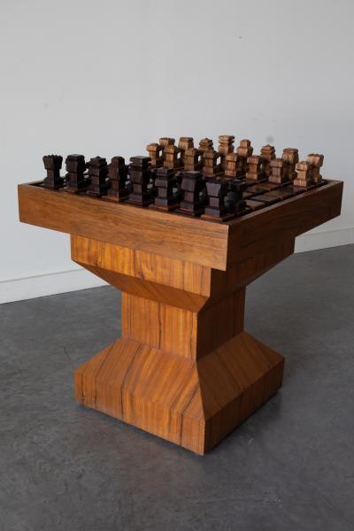  Don S Shoemaker Danish Teak and Rosewood Chess Table in the style of Don S Shoemaker