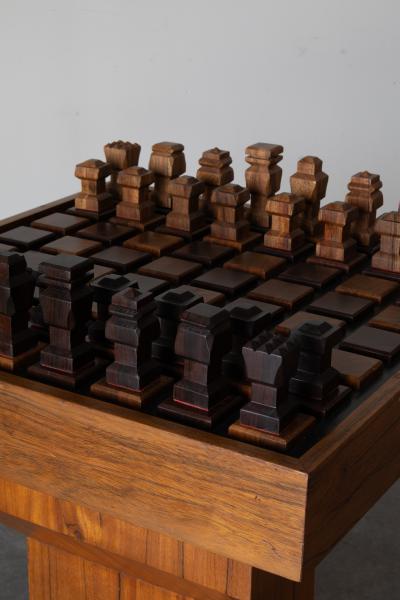  Don S Shoemaker Danish Teak and Rosewood Chess Table in the style of Don S Shoemaker