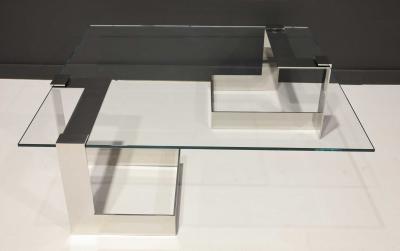  Donghia Donghias Anchor Table in Polished Steel and Glass