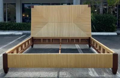  Donghia John Hutton Donghia Merbau Mahogany Rush King Bed Frame with Woven Reed