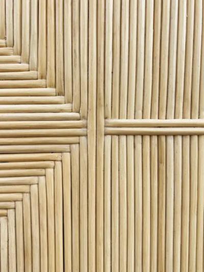  Donghia John Hutton Donghia Merbau Mahogany Rush King Bed Frame with Woven Reed