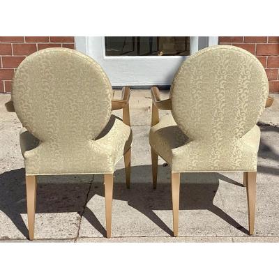  Donghia Pair of Signed Donghia Modern Designer Arm Chairs