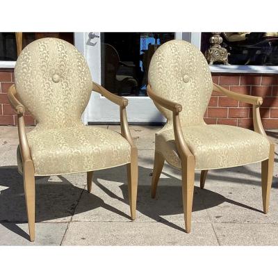  Donghia Pair of Signed Donghia Modern Designer Arm Chairs