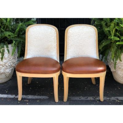  Donghia Vintage Signed Donghia Modern Designer Side Chairs a Pair