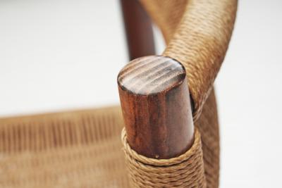  Dordogne style Chair with Woven Papercord Seat and Back Europe ca 1960s