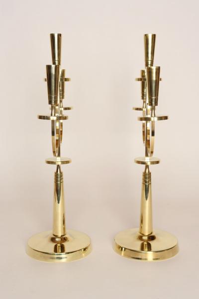  Dorlyn Silversmiths Pair of Vintage Brass Candelabra by Tommi Parzinger for Dorlyn Silversmiths