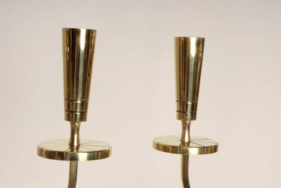  Dorlyn Silversmiths Pair of Vintage Brass Candelabra by Tommi Parzinger for Dorlyn Silversmiths
