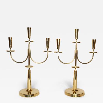  Dorlyn Silversmiths Pair of Vintage Brass Candelabra by Tommi Parzinger for Dorlyn Silversmiths