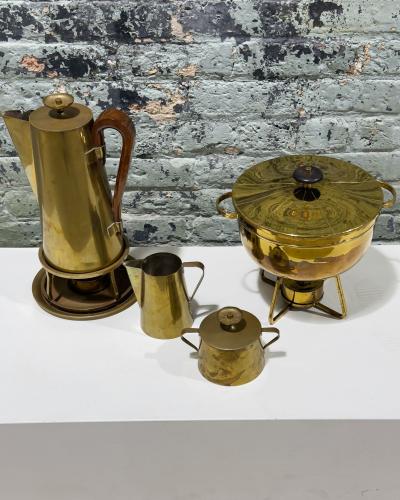  Dorlyn Silversmiths Tommi Parzinger for Dorlyn Silversmiths Tea Service Chaffing Set 1960