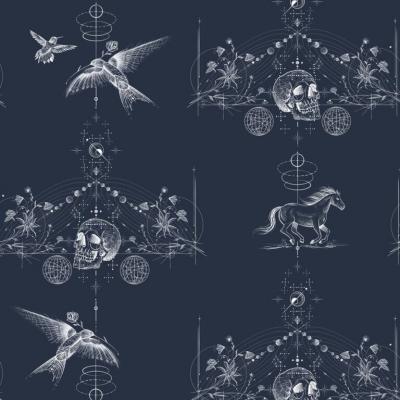  Dr Woo Universal Pattern Series Navy Wallpaper 2024