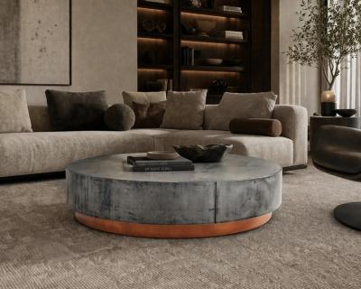  Draga Aurel Loren Coffee Table by Draga Aurel for Baxter Aged Nickel Copper Italy