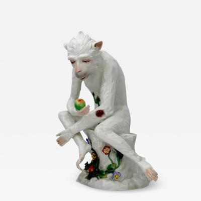  Dresden Porcelain Antique German Dresden Monkey Porcelain Sculpture