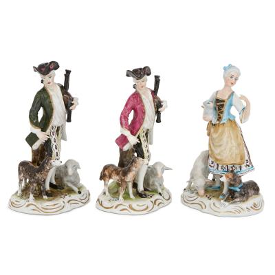  Dresden Porcelain Set of twelve Dresden porcelain figures and groups