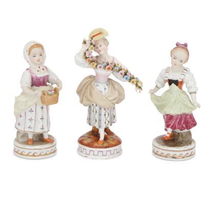  Dresden Porcelain Set of twelve Dresden porcelain figures and groups