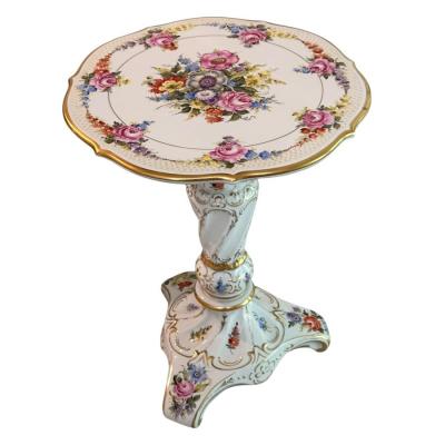 Dresden Porcelain Vintage Von Schierholz Porcelain Dresden Style Occasional Table