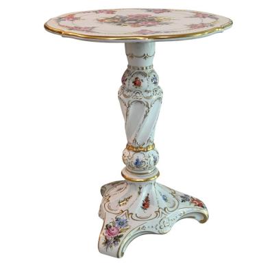 Dresden Porcelain Vintage Von Schierholz Porcelain Dresden Style Occasional Table