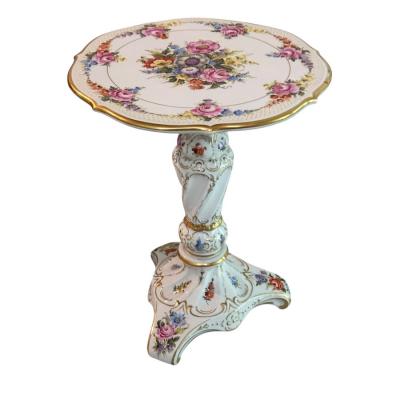 Dresden Porcelain Vintage Von Schierholz Porcelain Dresden Style Occasional Table