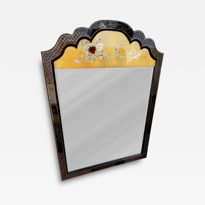  Drexel Drexel Heritage Furniture Black Lacquered Drexel Style Chinoiserie Style Wall Mirror
