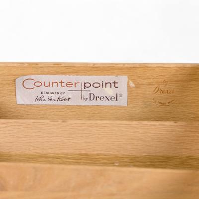  Drexel Drexel Heritage Furniture Drexel Counterpoint Mid Century Tambour Door Credenza and Hutch