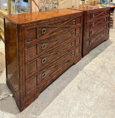  Drexel Drexel Heritage Furniture Drexel Heritage Expectations Faux Tortoise Console Chests Vintage Pair