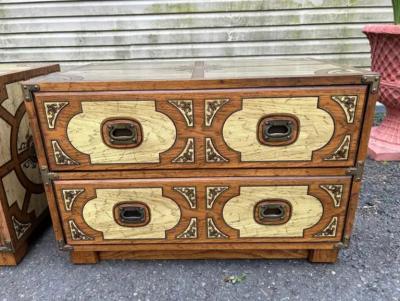 Drexel Drexel Heritage Furniture Fabulous Pair Drexel Campaign Chest Oxford Square Mid Century Modern