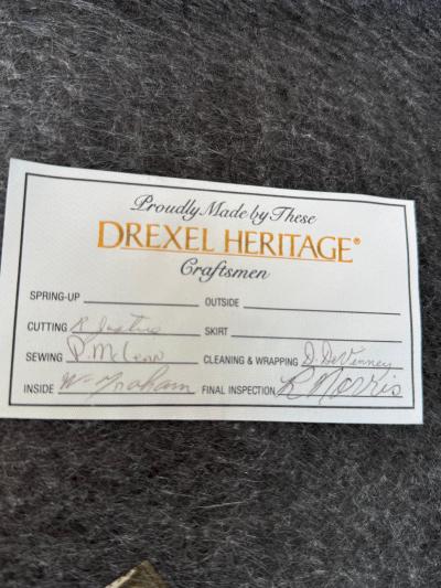  Drexel Drexel Heritage Furniture French Provincial Oak Parquet Top Dining Table chairs available 