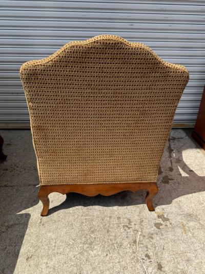 Drexel Drexel Heritage Furniture Pair of Drexel Heritage Oversized Fully Upholstered Bergeres w Ottoman