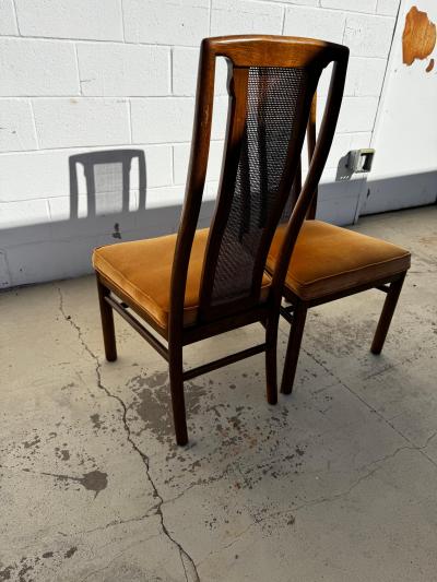  Drexel Drexel Heritage Furniture Pair of Oak Cane Back Side Chairs By Drexel