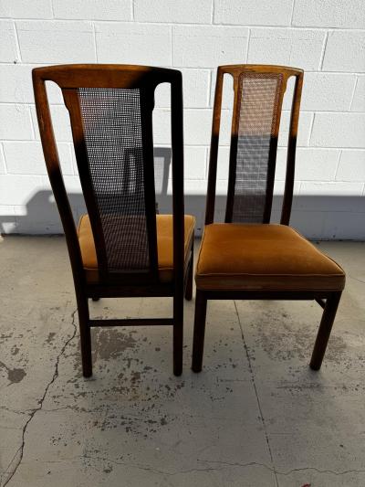  Drexel Drexel Heritage Furniture Pair of Oak Cane Back Side Chairs By Drexel