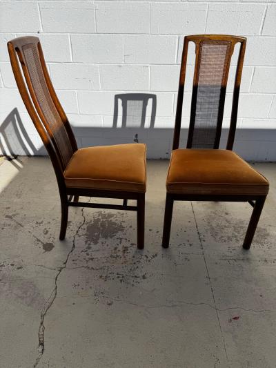  Drexel Drexel Heritage Furniture Pair of Oak Cane Back Side Chairs By Drexel