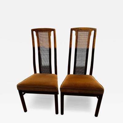 Drexel Drexel Heritage Furniture Pair of Oak Cane Back Side Chairs By Drexel