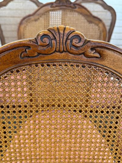  Drexel Drexel Heritage Furniture Set of 8 French Provincial Oak Cane Back Dining Chairs