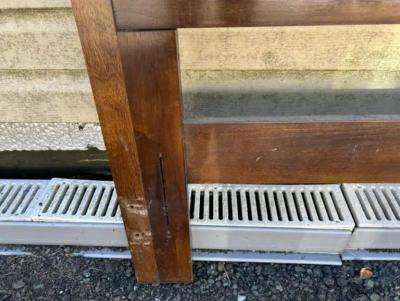  Drexel Drexel Heritage Furniture Stylish Mid Century Modern Walnut Lattice Queen Size Headboard Drexel style