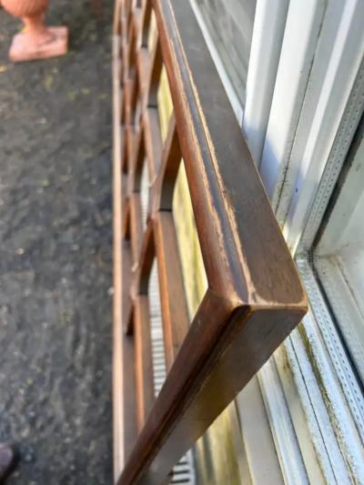  Drexel Drexel Heritage Furniture Stylish Mid Century Modern Walnut Lattice Queen Size Headboard Drexel style