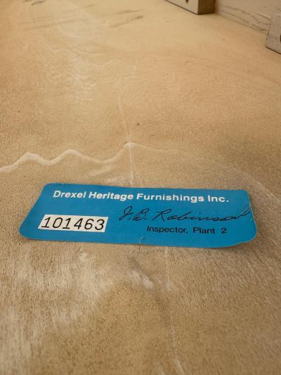  Drexel Drexel Heritage Furniture Vintage Drexel Cerused Oak with Pencil Reed Legs Transitions Console Table