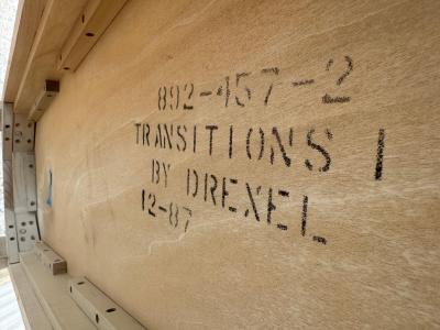  Drexel Drexel Heritage Furniture Vintage Drexel Cerused Oak with Pencil Reed Legs Transitions Console Table