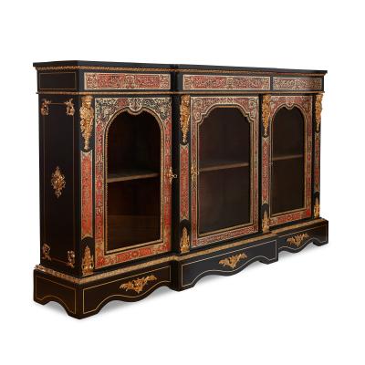  Druce Co Victorian Boulle and ormolu mounted antique vitrine cabinet