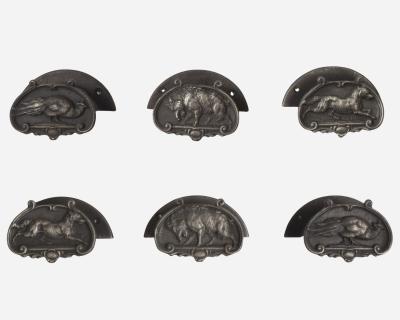  Ducel Foundry Rare set of cast iron stable accessories for four horses France circa 1870