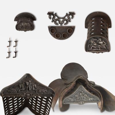  Ducel Foundry Rare set of cast iron stable accessories for four horses France circa 1870